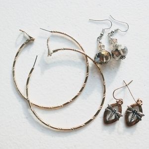 3 pair earrings
